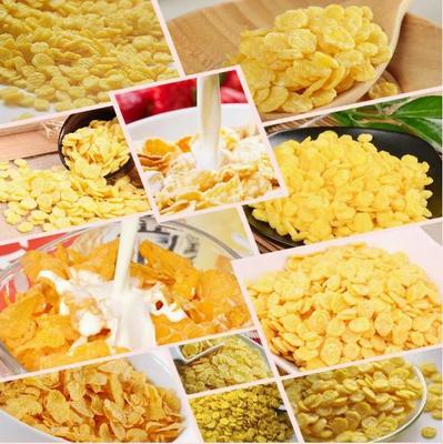 200-500kg Kellogg에 의하여 불에 구워지는 아침 시리얼 콘플레이크 간식 압출기 기계