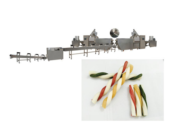 치킨 베이컨 내추럴 포 스타 트위스티드 스틱 강아지 치아 간식 제조 기계